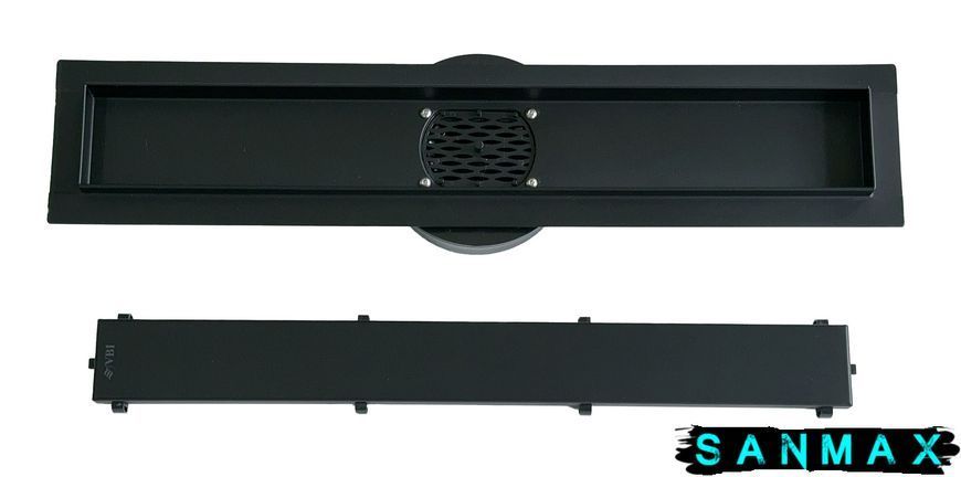 Душовий лінійний трап Vbi Fort 2в1 60 Чорний VBI-060106BL фото