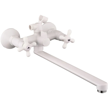 Змішувач для ванни Plamix Pablo-140 Euro Set White (з шлангом та лійкою) (PM0751) PM0751 фото