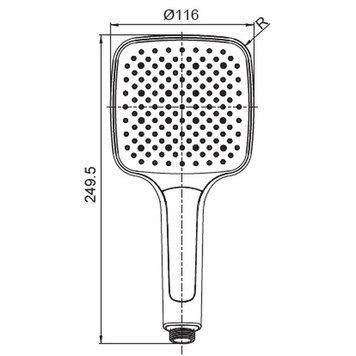 Лійка ручна для душу Koer KP-0402-01 (3 режими) Хром Чорний (KR4983) KR4983 фото