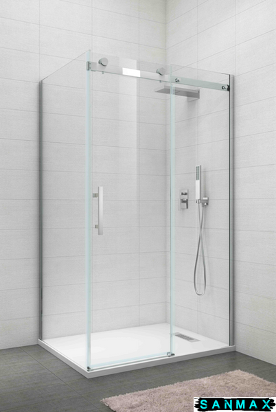 Бічна стінка до кабіни Koer SR SW01-90x200-TR-07 прозоре скло Easy Clean 8мм, графіт (KR5382) KR5382 фото