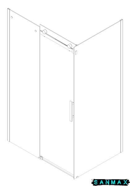 Бічна стінка до кабіни Koer SR SW01-90x200-TR-07 прозоре скло Easy Clean 8мм, графіт (KR5382) KR5382 фото