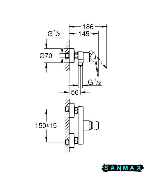Одноважільний змішувач для душу Grohe Cubeo (1018240000) 1018240000 фото