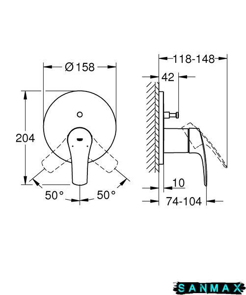Вбудована душова система Grohe Eurosmart New (24043003) 24043003 фото
