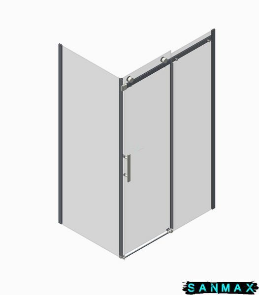Бічна стінка до кабіни Koer SR SW01-90x200-TR-07 прозоре скло Easy Clean 8мм, графіт (KR5382) KR5382 фото