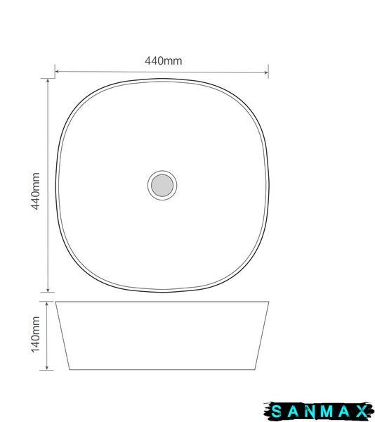 Умивальник накладний керамічний Mixxus Premium Diverse-0106 440х440х140mm Чорний (MP6538) MP6538 фото