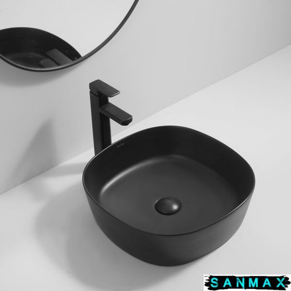 Умивальник накладний керамічний Mixxus Premium Diverse-0106 440х440х140mm Чорний (MP6538) MP6538 фото
