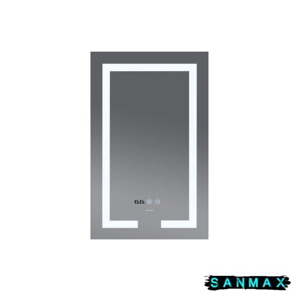 Дзеркало Mixxus Hard MR06-60x80-Case з Led Touch, Anti-fog, димером, регулюванням яскравості, годинником (MI7157) MI7157 фото