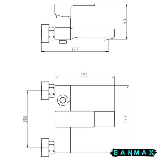 Змішувач для ванни Mixxus Trinity 009 Euro Хром (MI6271) MI6271 фото