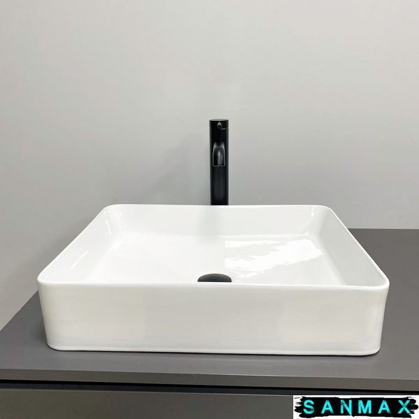 Умивальник накладний Vbi Tries M Білий VBI-012713 фото