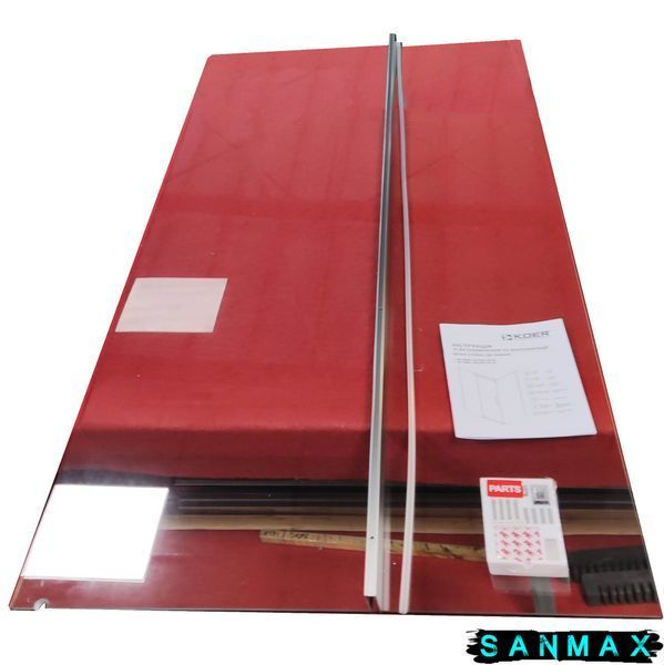 Бічна стінка до кабіни Koer SR SW01-90x200-TR-07 прозоре скло Easy Clean 8мм, графіт (KR5382) KR5382 фото
