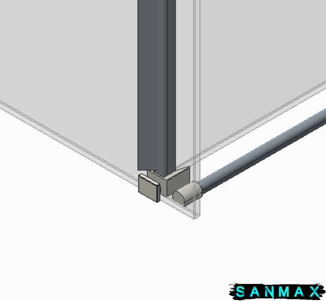 Бічна стінка до кабіни Koer SR SW01-90x200-TR-07 прозоре скло Easy Clean 8мм, графіт (KR5382) KR5382 фото