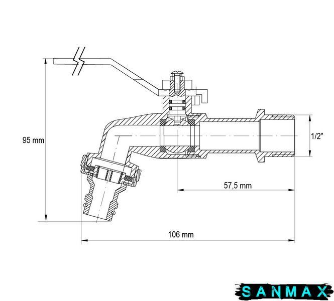 Кран поливу 1/2 Koer KR.257 з конектором для швидкого підключення (KR2750) KR2750 фото