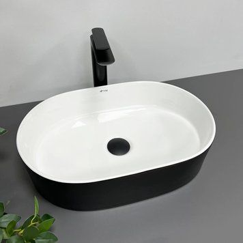 Умивальник накладний Vbi Verona 50 Чорний Білий VBI-011309 фото