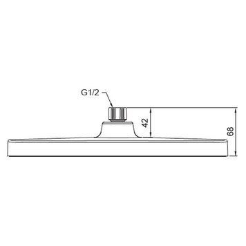 Лійка стельова для душу Koer KP-0402-07-OH 31 см на 20 см Графіт Пластик (KR4990) KR4990 фото