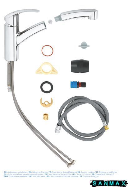 Змішувач для кухні з висувним виливом Grohe Eurosmart (30305000) 30305000 фото