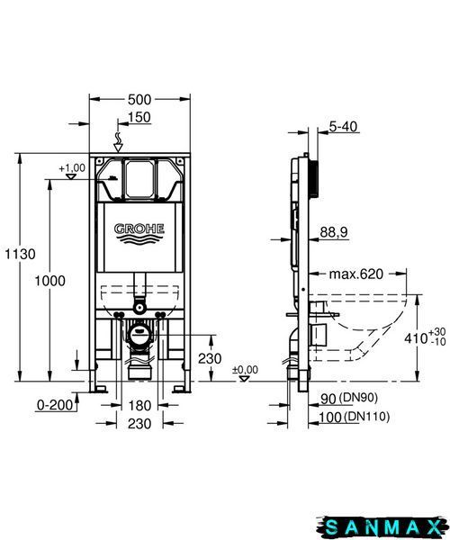 Інсталяція для унітазу Grohe Rapid SL Slim (39687000) 39687000 фото