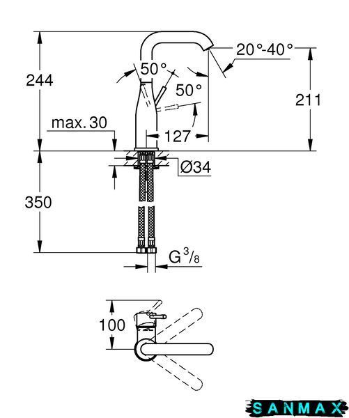 Змішувач для умивальника L-розміру Grohe Essence New (23541001) 23541001 фото