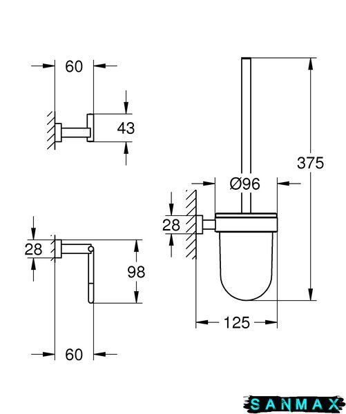 Набір аксесуарів 3 в 1 Grohe Essentials Cube New (40757001) 40757001 фото