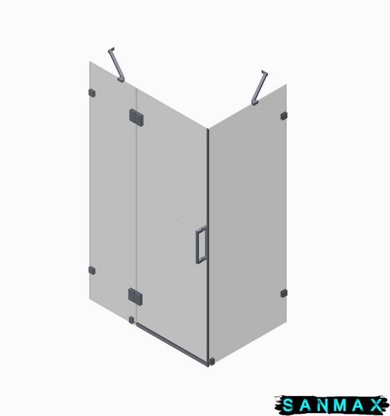 Бічна стінка до кабіни Koer SR SW04-80x200-TR-01 прозоре скло Easy Clean 10мм, хром (KR5389) KR5389 фото