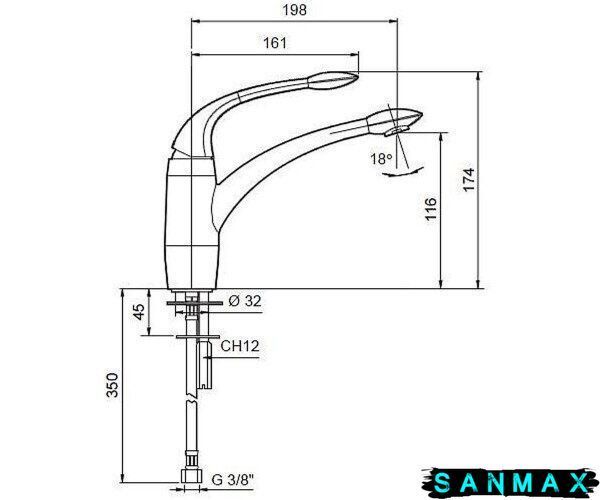 Змішувач Emmevi Trilly для кухні CRO51007(бордо) CRO51007 фото