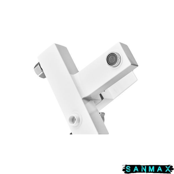 Змішувач для ванни Plamix Kubus-009 Euro Set Білий (з шлангом, лійкою та кронштейном) (PM0673) PM0673 фото
