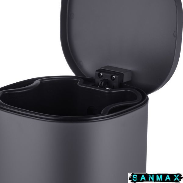 Відро для сміття з плавним закриттям овальне Mixxus Premium Olivary-TC0105 Graphite 5 л колір графіт (MI7063) MI7063 фото