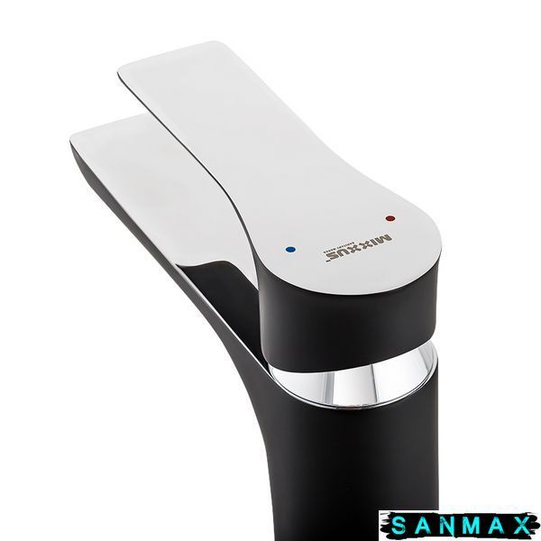 Змішувач для умивальника Mixxus Premium Eva 001 Високий Чорний (MI5950) MI5950 фото