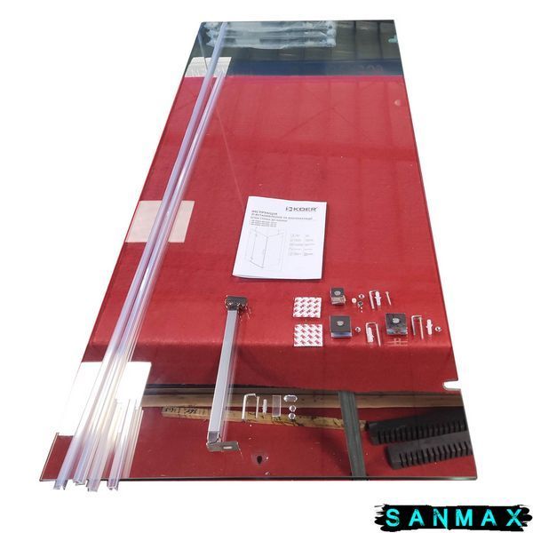 Бічна стінка до кабіни Koer SR SW04-80x200-TR-01 прозоре скло Easy Clean 10мм, хром (KR5389) KR5389 фото