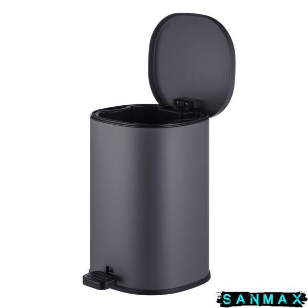 Відро для сміття з плавним закриттям овальне Mixxus Premium Olivary-TC0105 Graphite 5 л колір графіт (MI7063) MI7063 фото