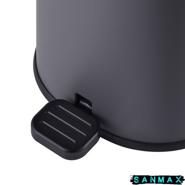 Відро для сміття з плавним закриттям овальне Mixxus Premium Olivary-TC0105 Graphite 5 л колір графіт (MI7063) MI7063 фото