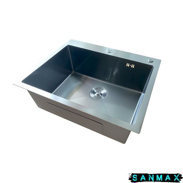 Кухонна інтегрована мийка Mixxus MH6050 Micro Decor Чорний (3.0/0.8) з нерж. сталі (колір чорний) (MI8223) MI8223 фото