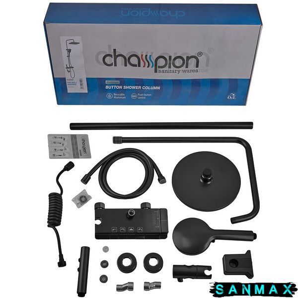 Душова система зі змішувачем Champion Pbd-009-J Чорна (CH6549) CH6549 фото