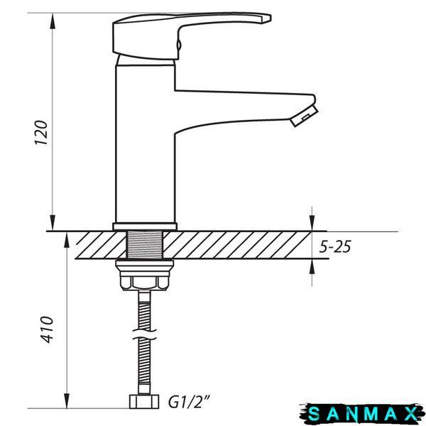 Змішувач для умивальника на гайці Zerix PUD1 146 (ZX0204) ZX0204 фото