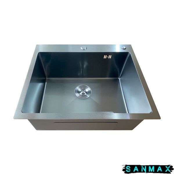 Кухонна інтегрована мийка Mixxus MH6050 Micro Decor Чорний (3.0/0.8) з нерж. сталі (колір чорний) (MI8223) MI8223 фото