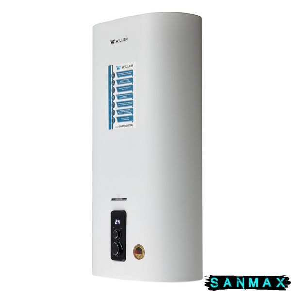 Бойлер Willer 50л EV50DR Grand Digital плоский вертикальний сухий тен 2 кВт (EV50DR Grand Digital) EV50DRI Grand Digital фото