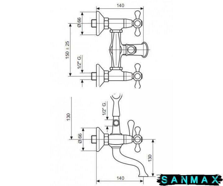 Змішувач Emmevi Deco classic для ванни низька хром CR12011с/акс CR12011 фото