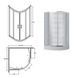 Кабіна півкругла Besco Modern 80x80x185 універсальна: скло grigio, профіль хромований MP-80-185-G фото 2