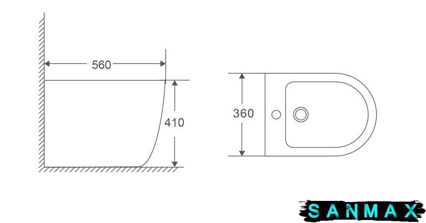 Біде підлогове Mixxus Premium Ellipse-0601 580х360х410mm (MP6594) MP6594 фото