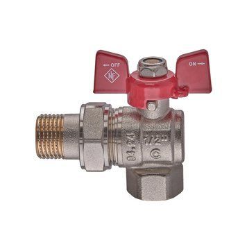 Кран з американкою кутовий 1/2 Nolf classic NFC.941-06 Червоний метелик (NF3155) NF3155 фото