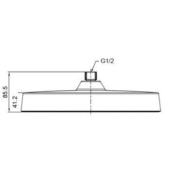Лійка стельова для душу Koer KP-0403-01-OH 30 см Хром Чорна Пластик (KR4992) KR4992 фото