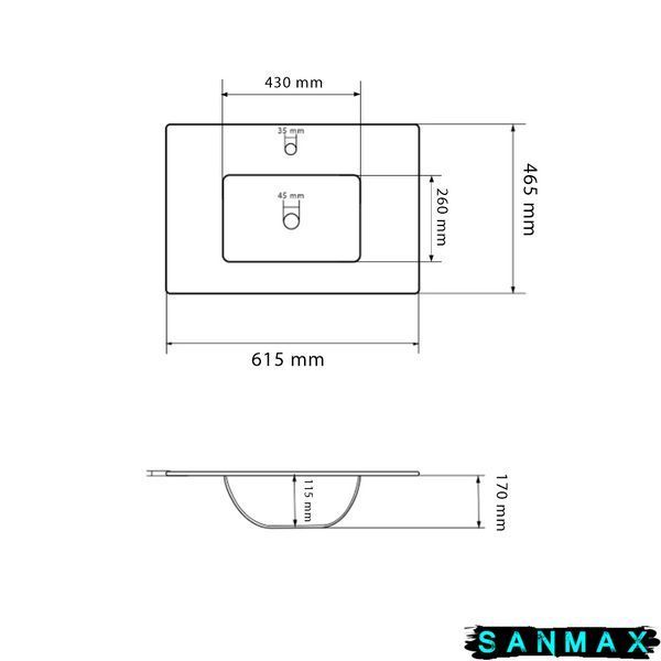 Умивальник врізний Vbi Mortara 60 Білий VBI-018040 фото