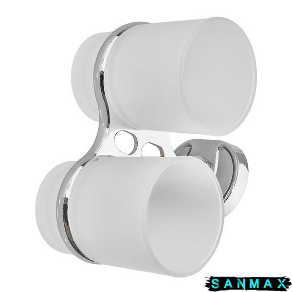 Тримач з 2-ма стаканами (скло) Zerix AFB-0108 (ZX5058) ZX5058 фото