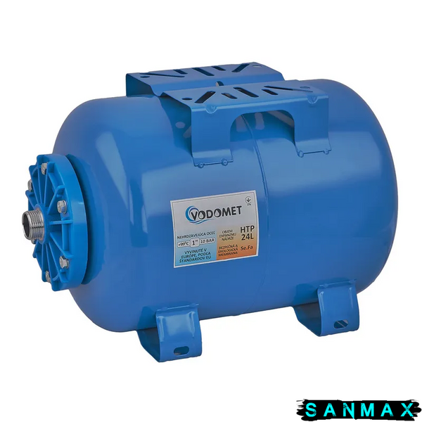 Гідроакумулятор горизонтальний Vodomet HTP-24L корпус-сталь, мембрана Se.Fa, фланець-сополімер (VO4316) VO4316 фото