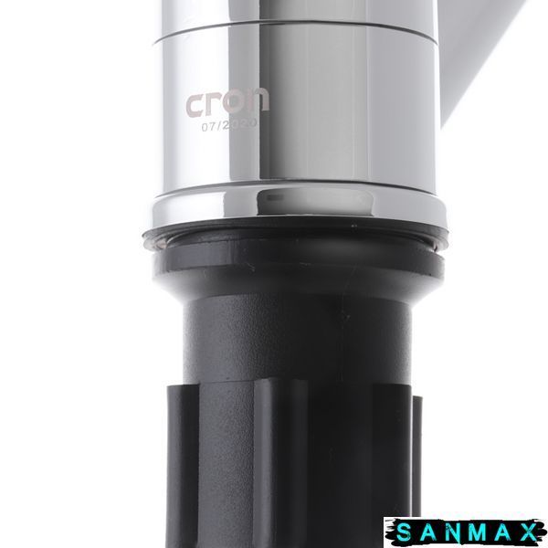 Змішувач для умивальника на гайці Cron Magic 555 (15 см) Хром Сіра ручка (CR0130) CR0130 фото