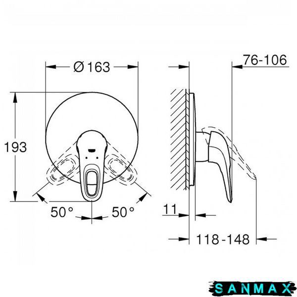 Змішувач для душу прихованого монтажу Grohe Eurostyle (19507LS3) 19507LS3 фото