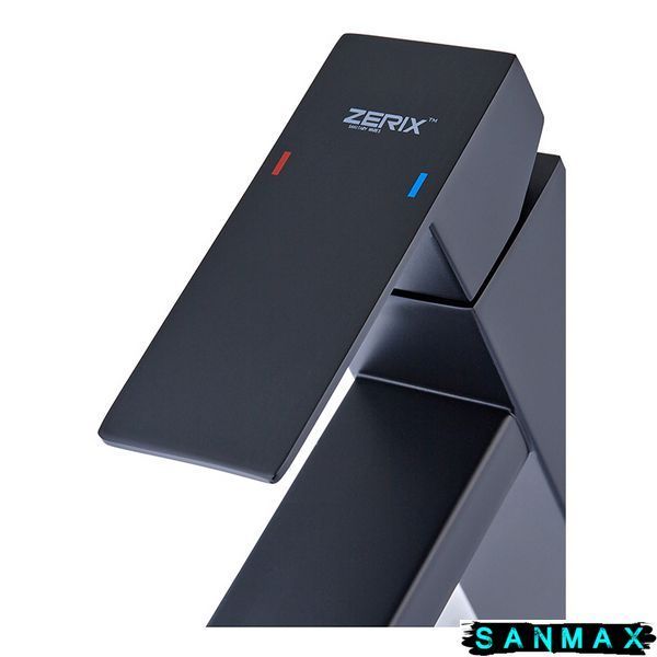 Змішувач для умивальника Zerix KUB-001 Чорний Нерж (ZX4703) ZX4703 фото
