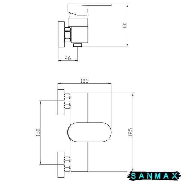 Змішувач для душу Mixxus Bruno 003 Хром (MI6276) MI6276 фото