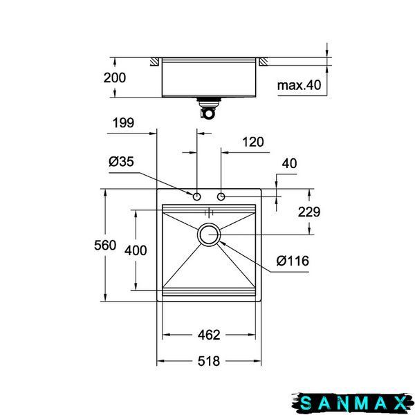 Кухонна мийка K800 (50 cm) Grohe EX-2 Sink (31583SD0) 31583SD0 фото