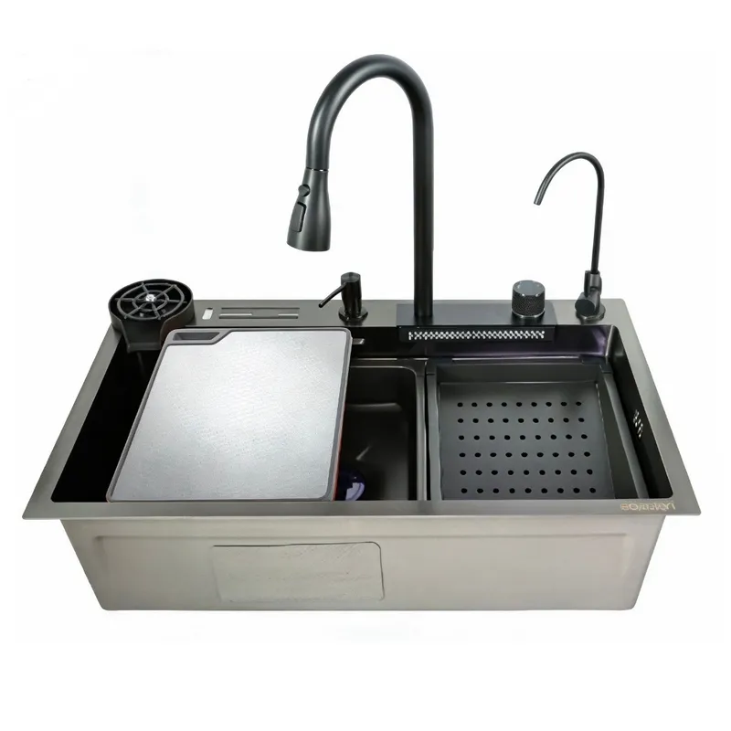 Мийка багатофункціональна Zerix ZH7546-SET-06 Micro Decor Graphite з вбудованим змішувачем з нерж.сталі (ZM5587) ZM5587 фото