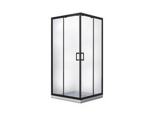 Кабіна квадратна Besco Modern 80x80x190 скло прозоре, проф. чорний мат MKB-80-190-C фото